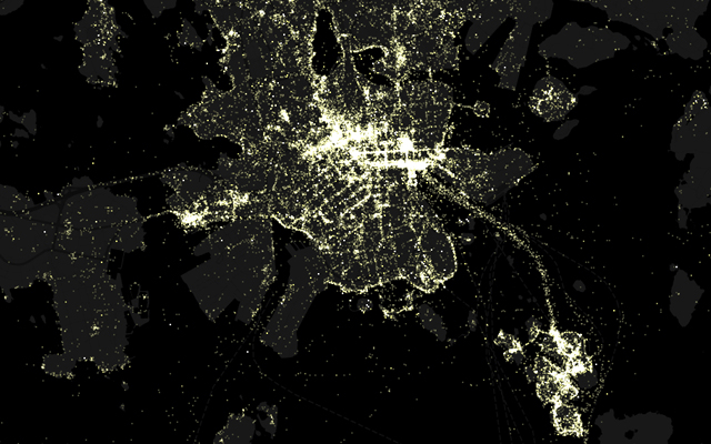 Helsinki - 2005 to 2012 photo density